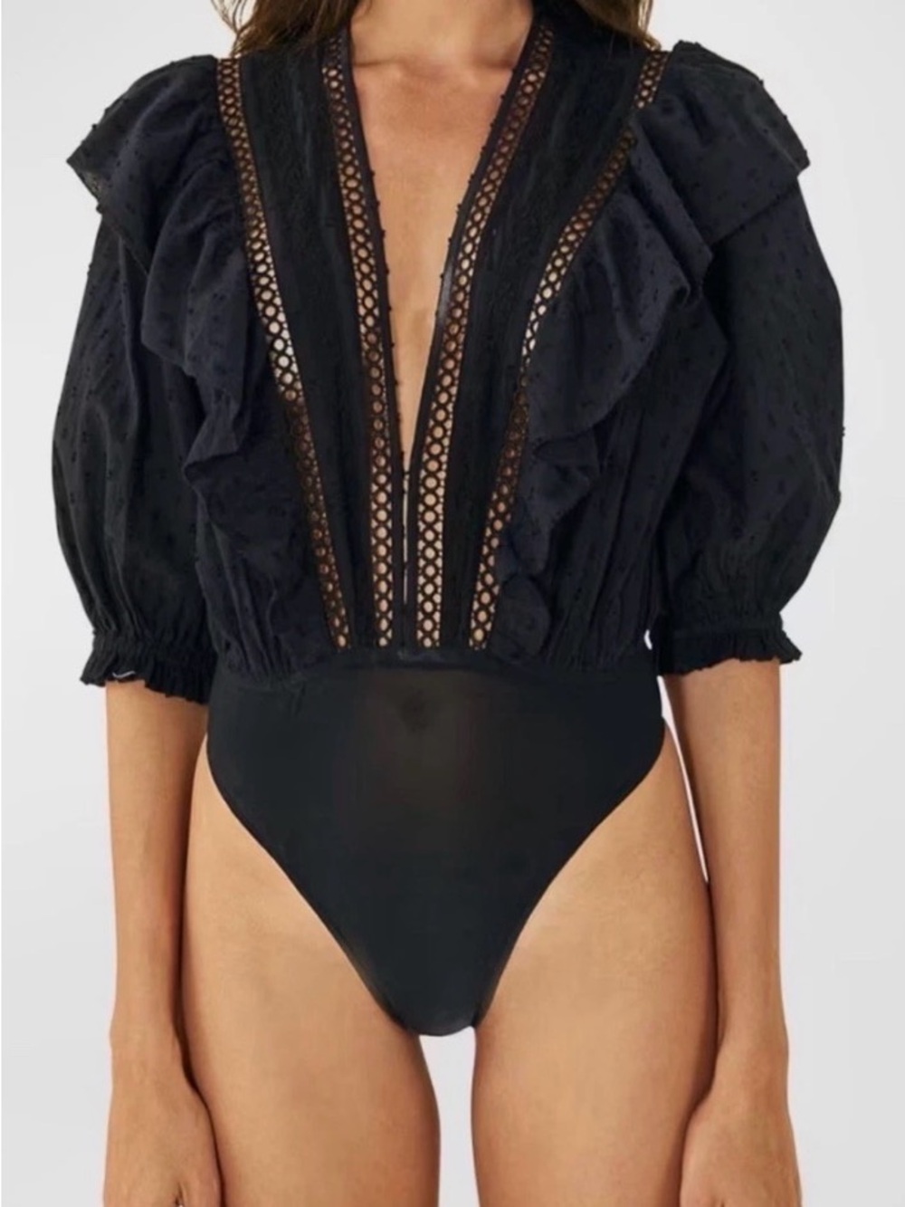 Farm Rio Swiss Dot Bodysuit